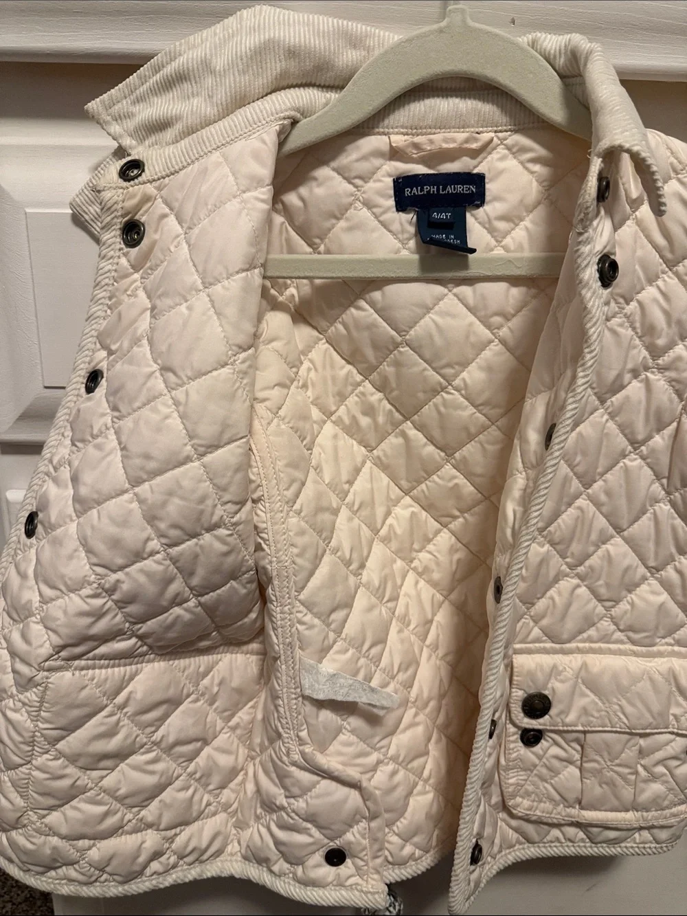 Ralph Lauren Kids Ivory Quilted Puffer Jacket